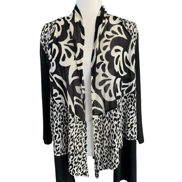 Aris A Jacket Open Animal Print Black White Lightweight XL Classic Gothic - Picture 1 of 7
